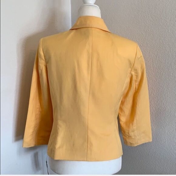 Norton McNaughton Yellow Linen Jacket 6 3/4 Sleeve - Picture 3 of 7